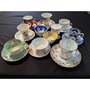 Vintage Demitasse Tea Cups & Saucers Elegant Fun Lot For Parties & Showers